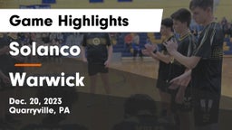 Solanco  vs Warwick  Game Highlights - Dec. 20, 2023