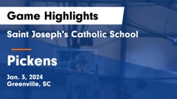 Saint Joseph's Catholic School vs Pickens  Game Highlights - Jan. 3, 2024