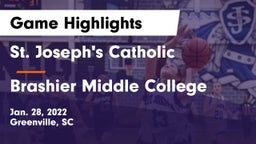 St. Joseph's Catholic  vs Brashier Middle College Game Highlights - Jan. 28, 2022