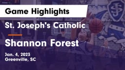 St. Joseph's Catholic  vs Shannon Forest Game Highlights - Jan. 4, 2023
