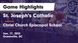 St. Joseph's Catholic  vs Christ Church Episcopal School Game Highlights - Jan. 17, 2023