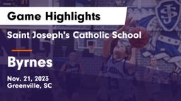 Saint Joseph's Catholic School vs Byrnes  Game Highlights - Nov. 21, 2023