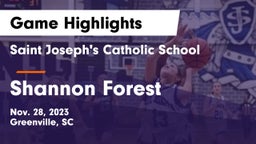 Saint Joseph's Catholic School vs Shannon Forest  Game Highlights - Nov. 28, 2023
