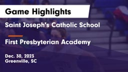 Saint Joseph's Catholic School vs First Presbyterian Academy Game Highlights - Dec. 30, 2023