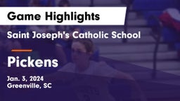 Saint Joseph's Catholic School vs Pickens  Game Highlights - Jan. 3, 2024