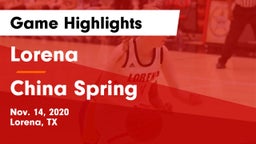 Lorena  vs China Spring  Game Highlights - Nov. 14, 2020