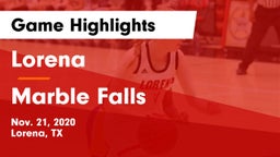 Lorena  vs Marble Falls  Game Highlights - Nov. 21, 2020