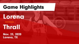 Lorena  vs Thrall  Game Highlights - Nov. 23, 2020