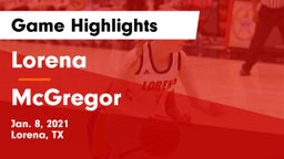 Lorena  vs McGregor  Game Highlights - Jan. 8, 2021