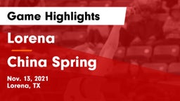Lorena  vs China Spring  Game Highlights - Nov. 13, 2021