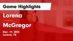 Lorena  vs McGregor  Game Highlights - Dec. 19, 2023