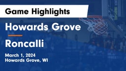 Howards Grove  vs Roncalli  Game Highlights - March 1, 2024