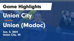 Union City  vs Union (Modoc) Game Highlights - Jan. 5, 2024
