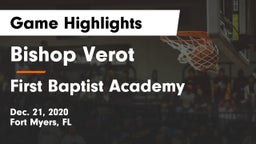 Bishop Verot  vs First Baptist Academy  Game Highlights - Dec. 21, 2020