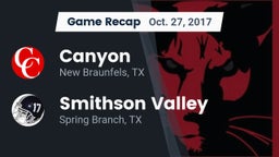 Recap: Canyon  vs. Smithson Valley  2017