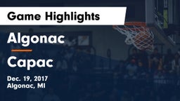Algonac  vs Capac Game Highlights - Dec. 19, 2017