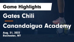 Gates Chili  vs Canandaigua Academy  Game Highlights - Aug. 31, 2022