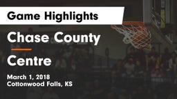 Chase County  vs Centre Game Highlights - March 1, 2018