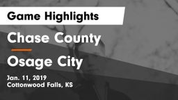 Chase County  vs Osage City Game Highlights - Jan. 11, 2019