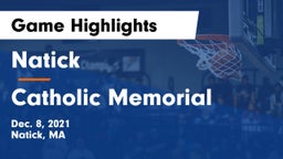 Natick  vs Catholic Memorial  Game Highlights - Dec. 8, 2021
