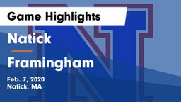 Natick  vs Framingham  Game Highlights - Feb. 7, 2020