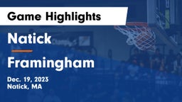 Natick  vs Framingham  Game Highlights - Dec. 19, 2023