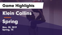 Klein Collins  vs Spring  Game Highlights - Nov. 30, 2019