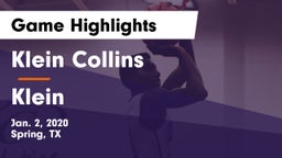 Klein Collins  vs Klein  Game Highlights - Jan. 2, 2020