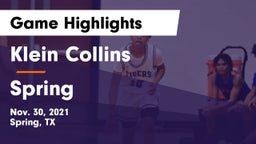 Klein Collins  vs Spring  Game Highlights - Nov. 30, 2021