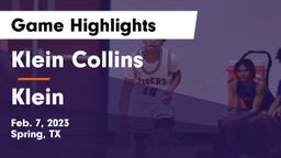 Klein Collins  vs Klein  Game Highlights - Feb. 7, 2023