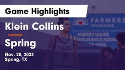 Klein Collins  vs Spring  Game Highlights - Nov. 28, 2023