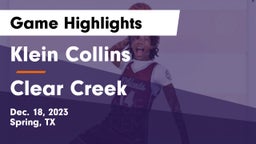 Klein Collins  vs Clear Creek  Game Highlights - Dec. 18, 2023