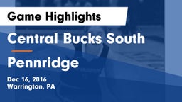 Central Bucks South  vs Pennridge  Game Highlights - Dec 16, 2016