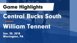 Central Bucks South  vs William Tennent  Game Highlights - Jan. 30, 2018