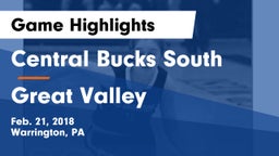 Central Bucks South  vs Great Valley  Game Highlights - Feb. 21, 2018