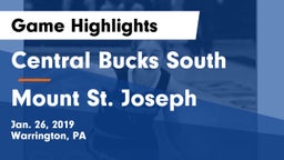 Central Bucks South  vs Mount St. Joseph Game Highlights - Jan. 26, 2019