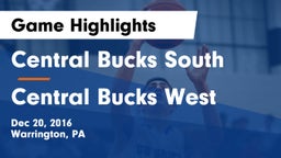 Central Bucks South  vs Central Bucks West  Game Highlights - Dec 20, 2016