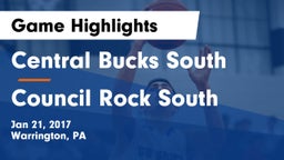 Central Bucks South  vs Council Rock South  Game Highlights - Jan 21, 2017