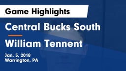 Central Bucks South  vs William Tennent  Game Highlights - Jan. 5, 2018