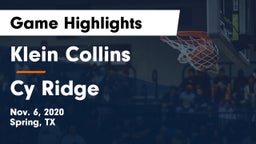Klein Collins  vs Cy Ridge Game Highlights - Nov. 6, 2020