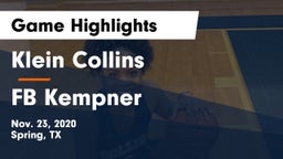 Klein Collins  vs FB Kempner Game Highlights - Nov. 23, 2020