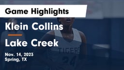 Klein Collins  vs Lake Creek  Game Highlights - Nov. 14, 2023