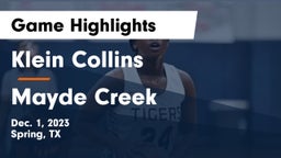 Klein Collins  vs Mayde Creek  Game Highlights - Dec. 1, 2023
