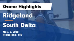 Ridgeland  vs South Delta  Game Highlights - Nov. 3, 2018
