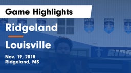 Ridgeland  vs Louisville  Game Highlights - Nov. 19, 2018