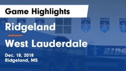 Ridgeland  vs West Lauderdale  Game Highlights - Dec. 18, 2018