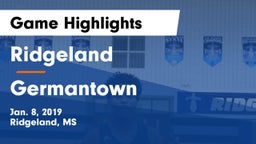 Ridgeland  vs Germantown  Game Highlights - Jan. 8, 2019