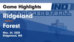 Ridgeland  vs Forest  Game Highlights - Nov. 24, 2020