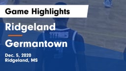 Ridgeland  vs Germantown  Game Highlights - Dec. 5, 2020