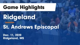 Ridgeland  vs St. Andrews Episcopal  Game Highlights - Dec. 11, 2020